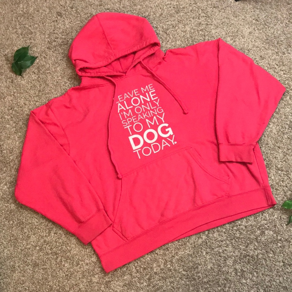 ESY Surf Co Leave Me Alone I’m Only Speaking To My Dog Today Hoodie Hot Pink